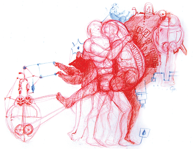 Dialogzeichnung Gottschlich/Finke